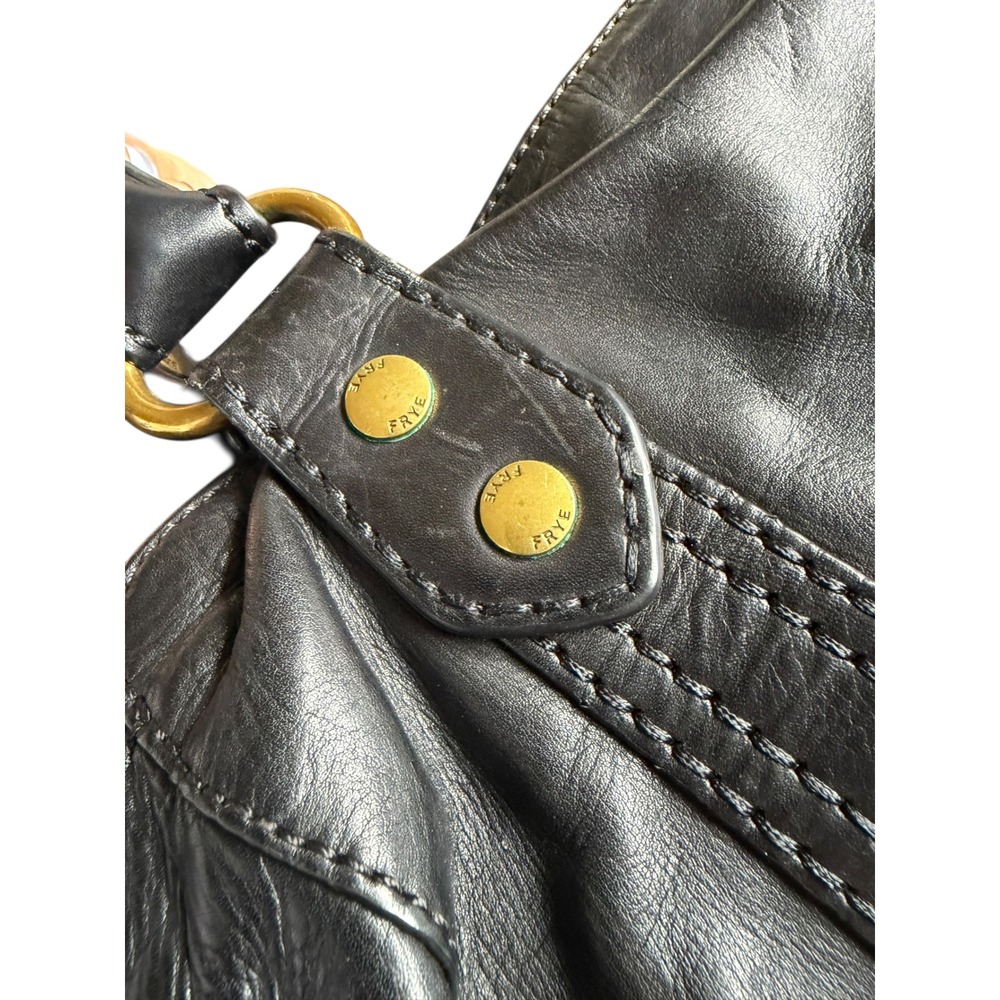 FRYE Melissa Leather Tote Black Shoulder Bag Women's Medium Size - Picture 6 of 14